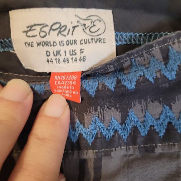 Esprit Gray and Blue Mini Skirt Vintage 90s - Picture 6 of 8